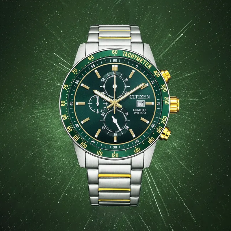 Citizen Chronograph Tachymeter Bezel Two-Tone Men's Watch- AN3689-55X